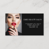 carte de visite de maquillage pour cheveux noir et (Dos)