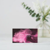 Carte de visite de maquillage rose (Debout devant)