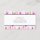 Carte de visite de maquillage rose (Dos)