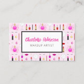 Carte de visite de maquillage rose (Devant)