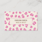 Carte de visite de maquillage rose moderne (Devant)