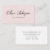 Carte de visite de maquillage rose moderne et tend (Devant / Derrière)