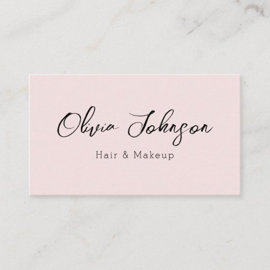 Carte de visite de maquillage rose moderne et tend (Devant)