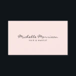 Carte de visite de maquillage rose vintage et de b<br><div class="desc">Un design carte de visite rose vintage avec un traitement de type chic fournit un motif simple et classique pour votre marque. Design © 1201AM Design Studio</div>