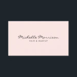 Carte de visite de maquillage rose vintage et de b<br><div class="desc">Un design carte de visite rose vintage avec un traitement de type chic fournit un motif simple et classique pour votre marque. Design © 1201AM Design Studio</div>