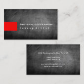 Carte de visite de maquillage rouge gris Chalkboar (Devant / Derrière)