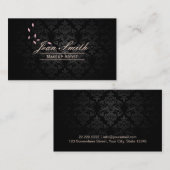 Carte de visite de maquillage stylé Dark Damask (Devant / Derrière)