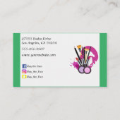 Carte de visite de maquillage vert Pastel (Dos)