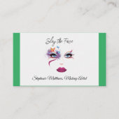 Carte de visite de maquillage vert Pastel (Devant)