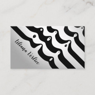 Carte de visite de maquillage Zebra noir et blanc