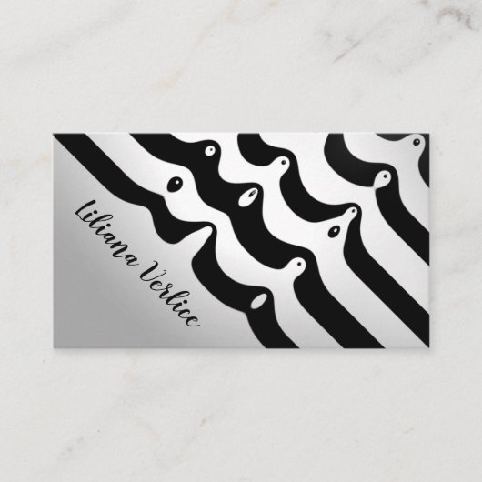 Carte de visite de maquillage Zebra noir et blanc (Devant)