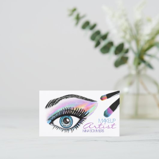 Carte de visite de maquilleur (Debout devant)