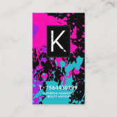 Carte de visite de maquilleur de monogramme (Devant)