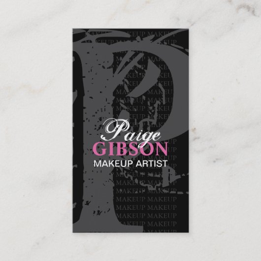 CARTE DE VISITE de MAQUILLEUR du monogramme "P" - (Devant)