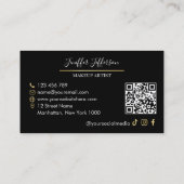 Carte de visite de maquilleur Luxe Noir & Or (Dos)