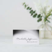 Carte de visite de maquilleur motif gris script (Debout devant)