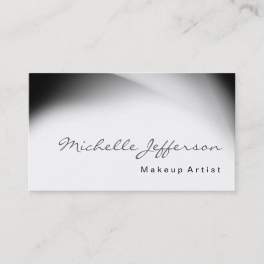 Carte de visite de maquilleur motif gris script (Devant)