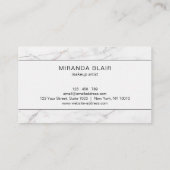 Carte De Visite de maquilleur professionnel effet marbre blanc de  (Dos)