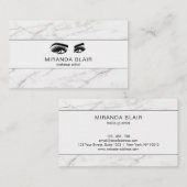 Carte De Visite de maquilleur professionnel effet marbre blanc de  (Devant / Derrière)