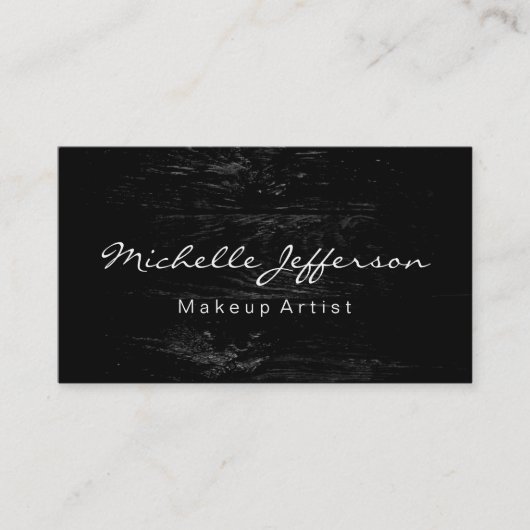 Carte de visite de maquilleuse à effet bois Script (Devant)