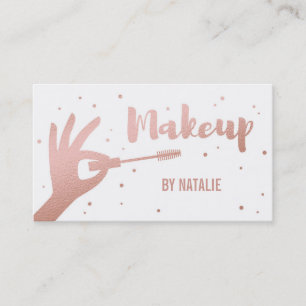 Carte de visite de maquilleuse en or rose faux