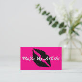 Carte de visite de maquilleuse rose et noir (Debout devant)