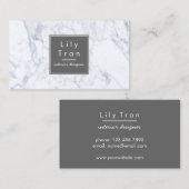 Carte de visite de marbre blanc (Devant / Derrière)