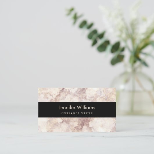 Carte de visite de marbre blanc (Debout devant)