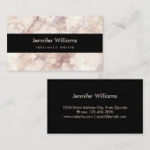 Carte de visite de marbre blanc (Devant / Derrière)