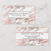 Carte de visite de marbre blanc d'or rose de (Devant / Derrière)