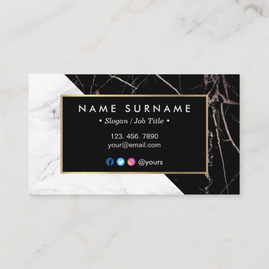 Carte de visite de marbre blanc moderne de (Dos)