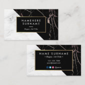 Carte de visite de marbre blanc moderne de (Devant / Derrière)