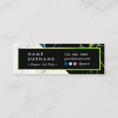 Carte de visite de marbre blanc moderne d'or vert (Dos)