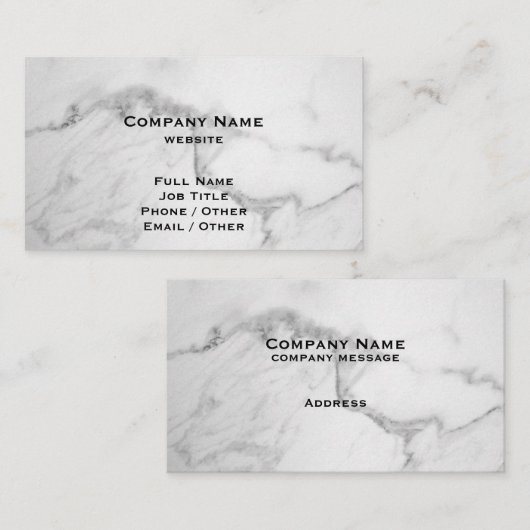 Carte de visite de marbre chic (Devant / Derrière)