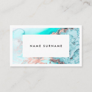 Carte de visite de marbre d'aquarelle d'or