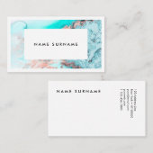 Carte de visite de marbre d'aquarelle d'or (Devant / Derrière)