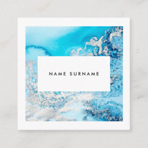 Carte de visite de marbre de carré d'aquarelle