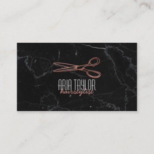 Carte de visite de marbre de ciseaux de RoseGold