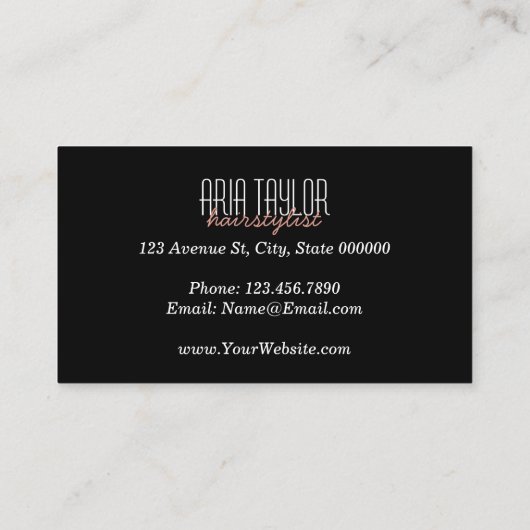 Carte de visite de marbre de ciseaux de RoseGold (Dos)