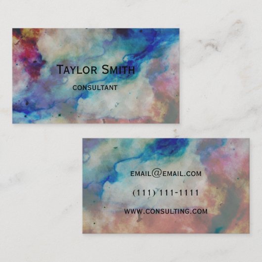 carte de visite de marbre de couleur de pierre de (Devant / Derrière)