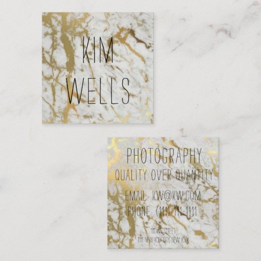 carte de visite de marbre d'or (Devant / Derrière)