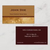 Carte de visite de marbre d'or accentué (Devant / Derrière)