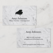 Carte de visite de marbre élégant de professeur de (Devant / Derrière)