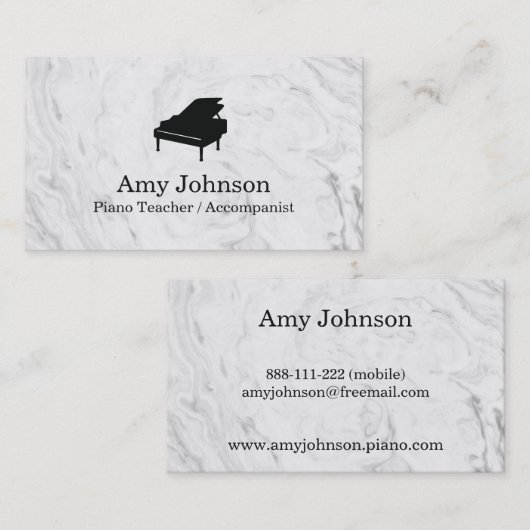 Carte de visite de marbre élégant de professeur de (Devant / Derrière)