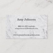 Carte de visite de marbre élégant de professeur de (Dos)