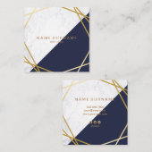 Carte de visite de marbre géométrique de carré de (Devant / Derrière)