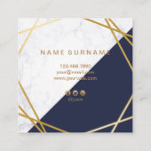 Carte de visite de marbre géométrique de carré de (Dos)