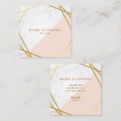 Carte de visite de marbre géométrique de carré de (Devant / Derrière)