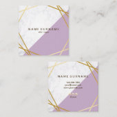 Carte de visite de marbre géométrique de carré de (Devant / Derrière)