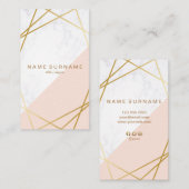 Carte de visite de marbre géométrique de verticale (Devant / Derrière)